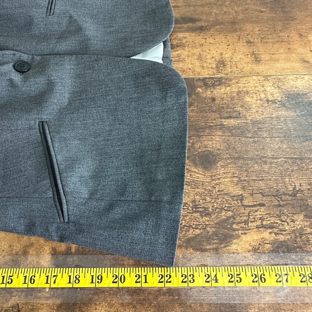 Womens Blazer Sz 14 Dark Gray Cropped Modern Single Breasted Academia Preppy EUC - Picture 4 of 9